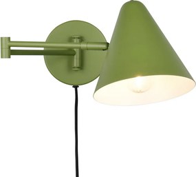 Zelené nástenné svietidlo s ohýbateľnou konštrukciou do zásuvky ø 15 cm Cosima – Trio