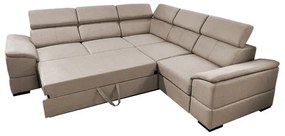 Univerzálna rohová rozkladacia sedacia súprava s úložným priestorom GRANADA béžová