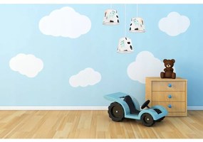 Detské závesné svietidlo Bambi, 3x textilné tienidlo so vzorom, o, s