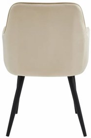 Set dvoch jedálenských stoličiek NANA zamatové, béžové (čierne nohy) 2 ks