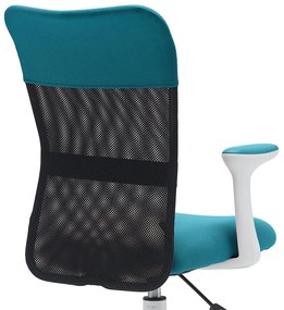 Detská stolička Neoseat MONKEY WHITE s podnožou — látka, biela / tyrkysová