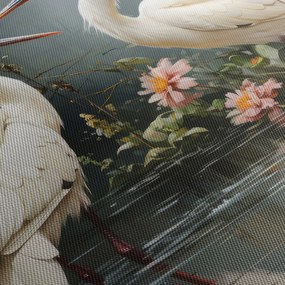 Obraz - Žeriavy biely (90x60 cm)
