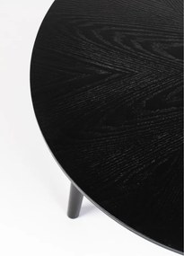 Čierny okrúhly konferenčný stolík v dekore duba ø 80 cm Fabio – White Label