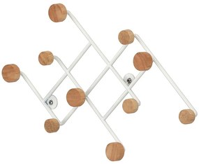 Nástenný vešiak a háčikmi Gc5014 Biela/Prirodzené
