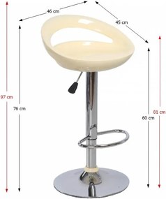 Barová stolička Dongo HC-104 New - béžová / chróm