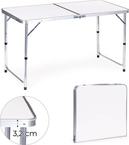 Skládací turistický stůl Veloca 120x60 cm bílý