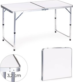 Skládací turistický stůl Veloca 120x60 cm bílý