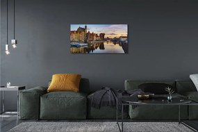 Obraz na plátne Port of Gdańsk rieky svitania 120x60 cm
