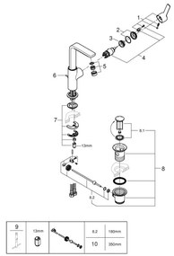 GROHE 23296001 - Umývadlová batéria LINEARE, veľkosť L, lesklý chróm