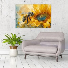 Obraz - Včielka, akvarel (90x60 cm)