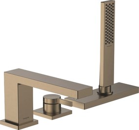 Hansgrohe Tecturis E, 3-otvorová batéria na okraj vane, kartáčovaný bronz, HAN-73443140