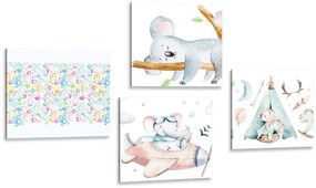 Set obrazov pre deti v nádherných farbách - 4x 60x60