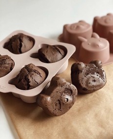 Silikónové formy na muffiny LIEWOOD - Žltá / Tmavo ružová