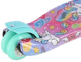 Detská trojkolesová kolobežka NILS Fun HLB15A Mint s LED