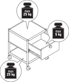 Kovový nočný stolík so zásuvkou »CN3«, čierny