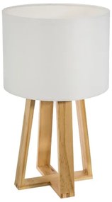 Atmosphera - Stolná lampa MOLU 1xE27/25W/230V borovica/biela