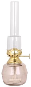 Strömshaga Sklenená petrolejová lampa Majken Ash Rose Brass Small
