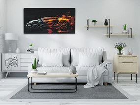 Gario Maľovanie podľa čísel Ohnivé auto Rozmery: 80 x 40 cm, Rámovanie: S vnútorným rámom