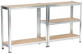 Kovový regál 70x30x154 cm strieborný