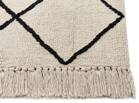 Bavlnený koberec 200 x 200 cm béžová/čierna ELDES Beliani