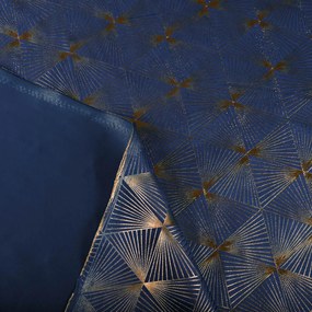 Biante Zamatový záves Isabela IBL-011 Rose Gold trojuholníky na kráľovsky modrom - šírka 270 cm 270x140 cm