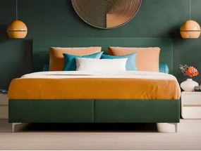 Posteľ s roštmi Stephano 180x200 cm, zelená štrukturovaná látka%