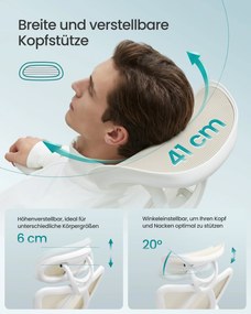 SONGMICS ergonomická kancelárska stolička, výškovo nastaviteľná, bielo-béžová