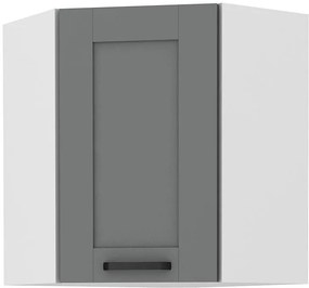 Horná rohová kuchynská skrinka Lucid 60x60 GN-72 1F (45°) (korpus: biela + front: mdf dustgrey). Vlastná spoľahlivá doprava až k Vám domov. 1134726