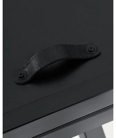 Čierny okrúhly rozkladací jedálenský stôl s keramickou doskou ø 160 cm Vashti – Kave Home