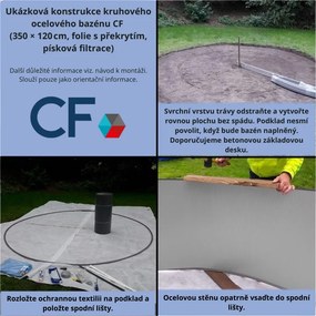 CF Nadzemný bazén s oceľovou stenou Azurotico 3,5 x 0,9 m 0044 ANTRAZIT/White