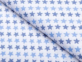 Biante Detský bavlnený záves Sandra SA-266 Modré hviezdičky na bielom 130x160 cm