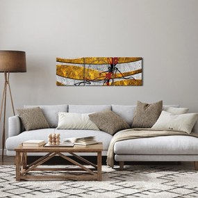 Abstraktný obraz (s hodinami) (90x30 cm)