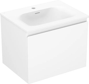Mexen Orio, kúpeľňová skrinka 60 cm s umývadlom Vela, 1 zásuvka, biela matná, 91A10-06047-1-BF01-W23M01