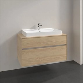 VILLEROY &amp; BOCH Collaro závesná skrinka pod umývadlo na dosku (umývadlo v strede), 2 zásuvky, 1000 x 500 x 548 mm, Nordic Oak, C02000VJ