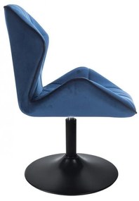 LuxuryForm Stolička MILANO MAX VELUR na čiernom tanieri - modrá