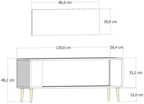 TV stolík/skrinka Retrotopic (antracit + strieborná). Akcia -19%. Vlastná spoľahlivá doprava až k Vám domov. 1127718