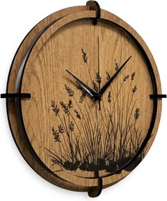 Drevené nástenné hodiny do obývačky prírodný dizajn | SENTOP HDF0587-OAK