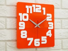 Nástenné hodiny Logic 30 cm biele/oranžové
