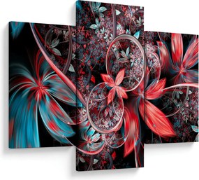 Abstraktný obraz exotických kvetov (90x60 cm)