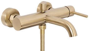 Rea Lungo, nástenná vaňová batéria s ručnou sprchovou sadou, zlatá matná, REA-B8010