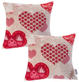 Sada 2 ks obliečok na vankúšiky AMORE 45 x 45 cm