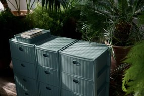 STEFANPLAST Plastový úložný regál Slim z recyklovaného plastu, 3 zásuvky