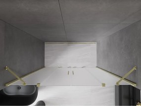 Mexen Velar Duo, posuvné sprchové dvere do otvoru 200 cm, 8mm sklo námraza, zlatá matná, 871-200-000-32-55