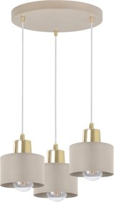 Závesné svietidlo Panta, 3x béžové kovové tienidlo, g, o