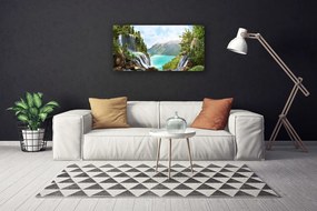 Obraz Canvas Záliv vodopád hory 140x70 cm