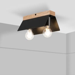 Stropné svietidlo ESME 2xE27/15W/230V čierna/dub