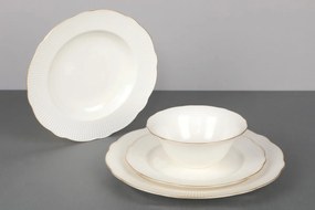 Porcelánová sada 24 ks talířů GoldieWhite bílá/zlatá