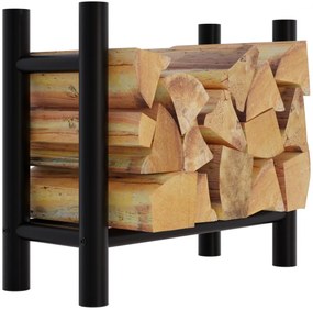 Stojan na drevo Medya round - 30x60x60 cm, kov čierny