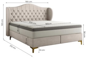 ČALÚNENÁ POSTEĽ MARIETTE 180 x 200 CHESTERFIELD