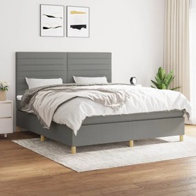 Boxspring posteľ s matracom tmavosivá 160x200 cm látka 3142426